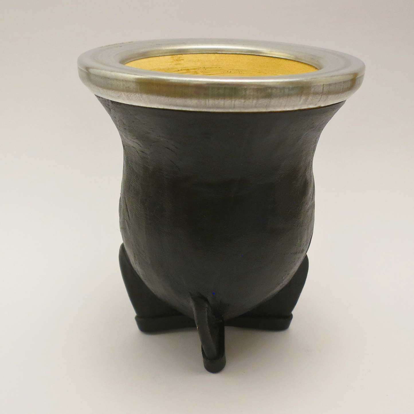 Mate Gourd | Black Leather Camionero