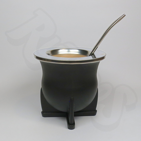 Mate & Bombilla | Black PVC with Stainless Steel