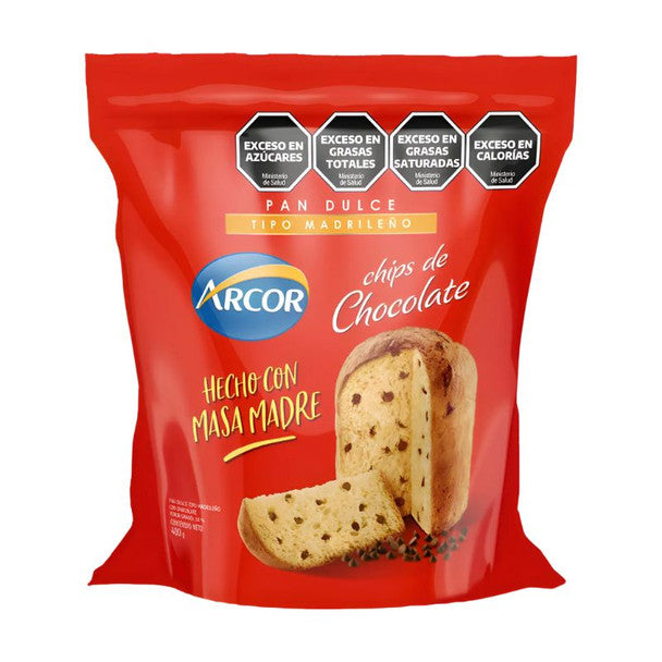 Pan Dulce | Arcor Madrileño con chips de chocolate 400g vencido 07.05.26